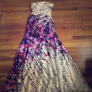 Long white dress with flowers